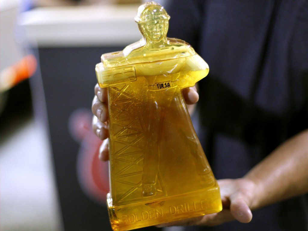 Tulsa's Golden Driller state fair souvenir in 2012